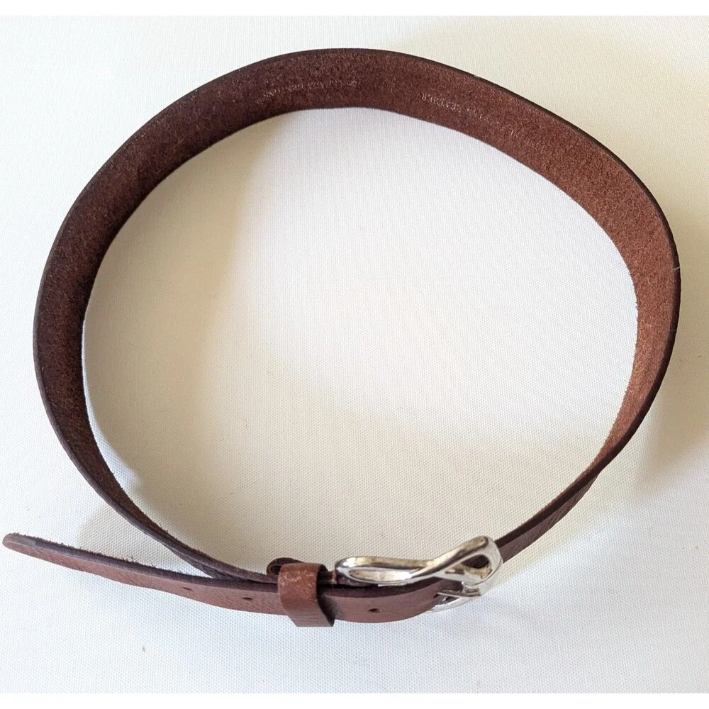 Vtg Silpada Genuine Italian Leather Brown Silver Tone Buckle Belt Women’s Large